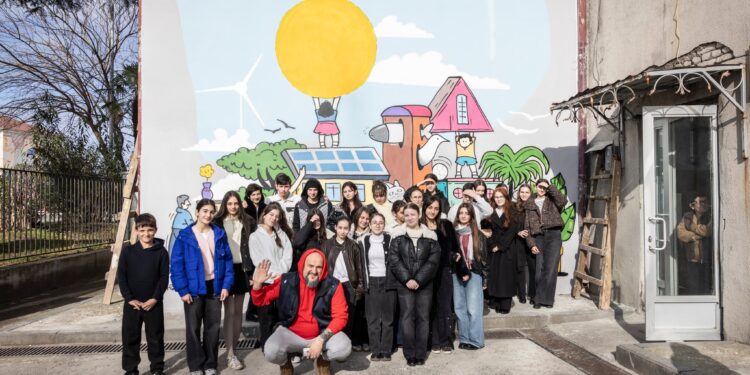 Poti school mural shows vision for a green and inclusive city