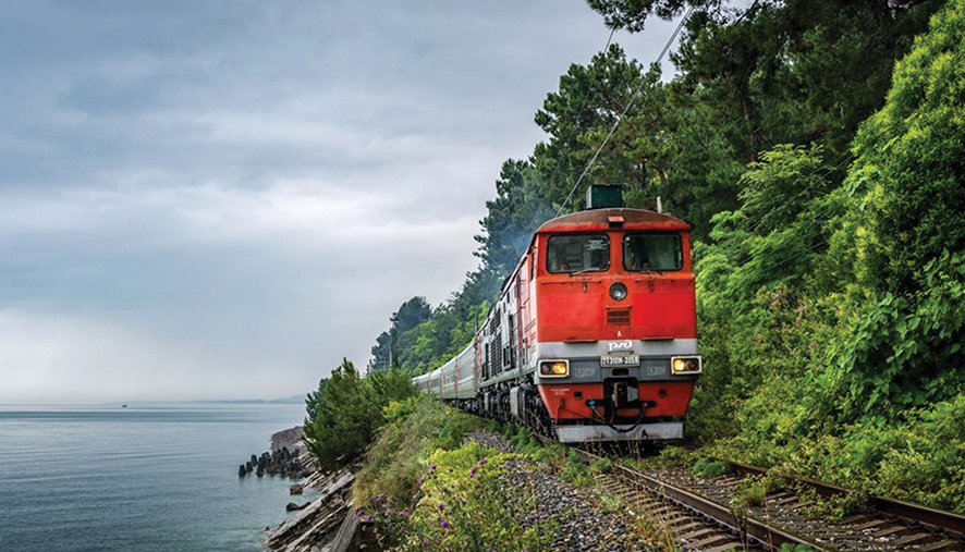 A train rides the line in Abkhazia. Source: abkhazworld