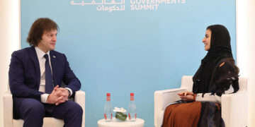 PM Kobakhidze with Shaikha Nasser Al Nowais, Secretary-General of the UNWTO. Source: FB