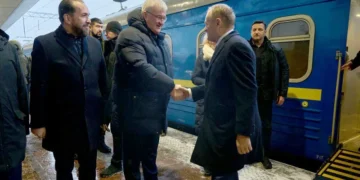 Polish Prime Minister Donald Tusk arrives in Kyiv