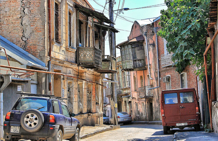 Dilipitated buildings of Tbilisi.