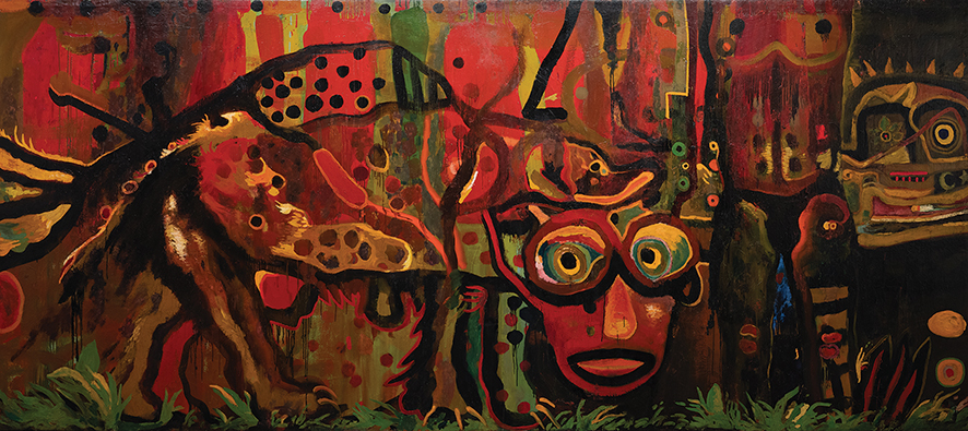 Mamuka Tsetskhaldze, The Tiger, Oil on canvas, 1988. 200x450cm. Sold for €130,000