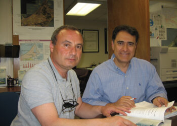 Working meeting in University of Maryland (from right to left: Professor Bilal M. Ayyub and Academician G. Gavardashvili, July 14, 2020).