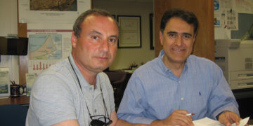 Working meeting in University of Maryland (from right to left: Professor Bilal M. Ayyub and Academician G. Gavardashvili, July 14, 2020).