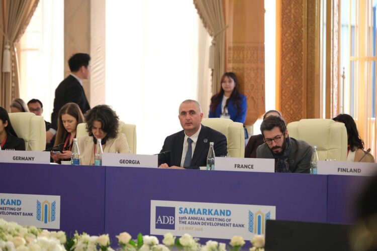 Lasha Khutsishvili at the Business Session of the Board of Governors of the ADB. Source: Ministry of Finance of Georgia.