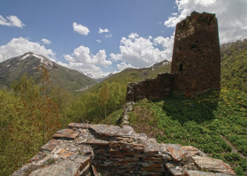King Tamar’s summer fortress over Ushguli. Photo by the author