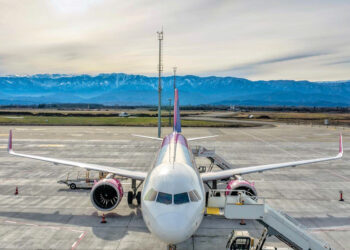 An aircraft at Kutaisi International Airport. Photo by Ezz Gaber
