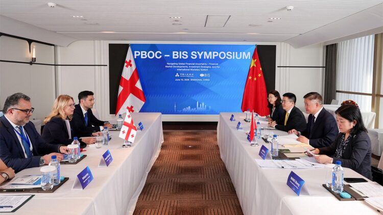 Natia Turnava met with the President of the Central Bank of China. Photo: NBG