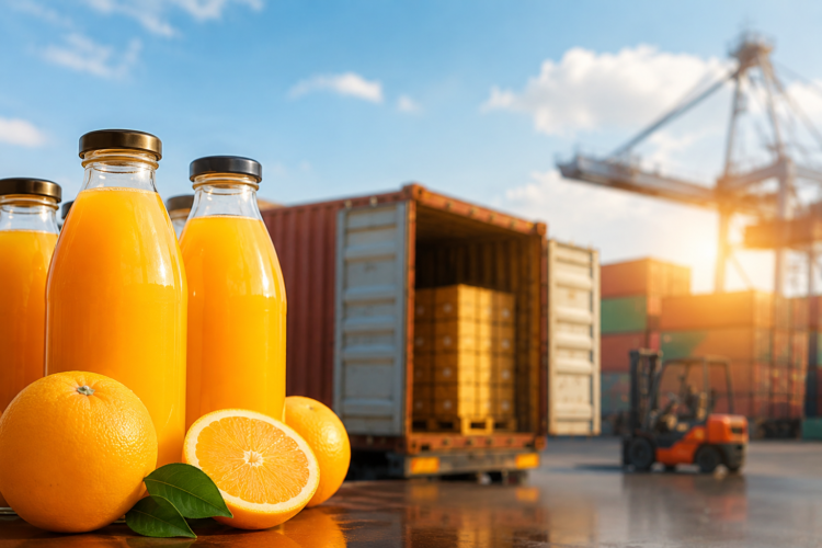 Juice exports. Photo by AI