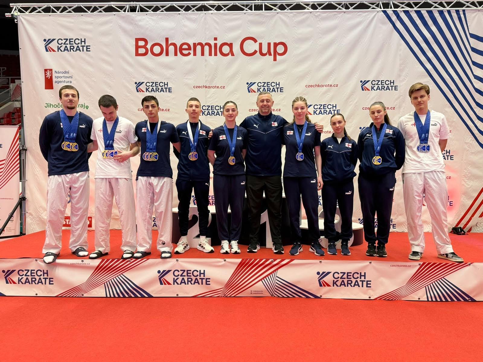 Georgian karate fighters win 16 medals at Bohemia Cup in Czech Republic