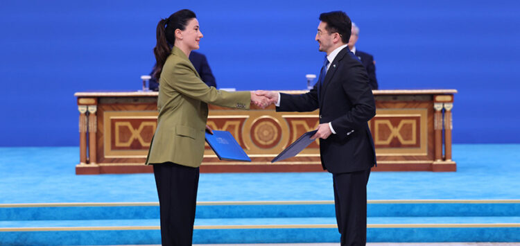 Mariam Kvrivishvili signs Memorandums of Understanding to deepen Georgia-Kazakhstan cooperation. Photo by Ministry of Economy