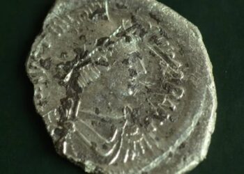 Silver coin of Byzantine emperor Justinian I discovered at Gonio-Apsaros