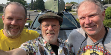 The author with friends Glenn and Richard