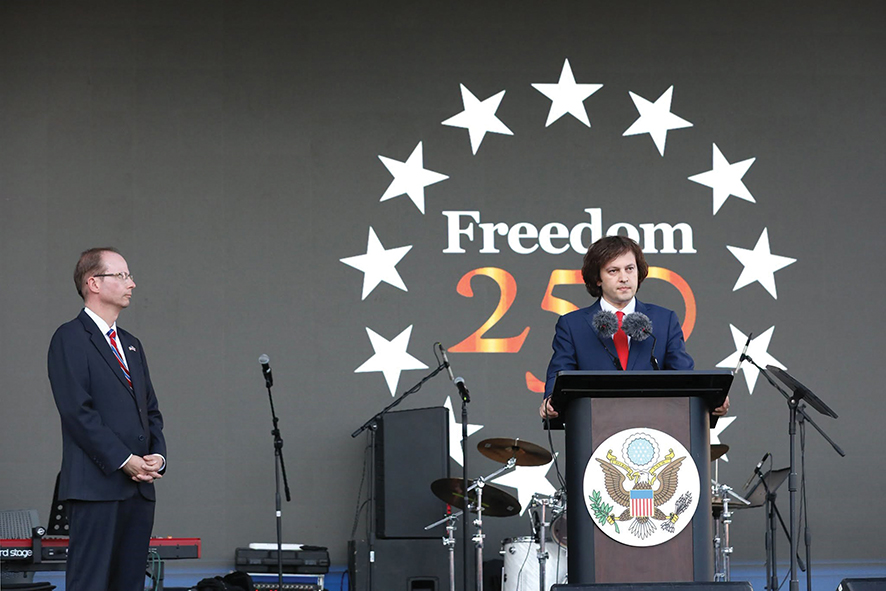 PM Kobakhidze at the US Embassy in Tbilisi. Source: FB