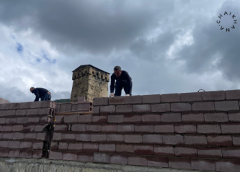 Unauthorized construction underway at Ushguli’s Lamaria Church