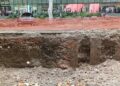 Archaeological remains discovered during rehabilitation works on Rustaveli Avenue in Tbilisi.