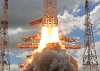 LVM3 M4 lifting off with Chandrayaan-3 on 14 July, 2023. Source: Indian Space Research Organization (GODL-India)