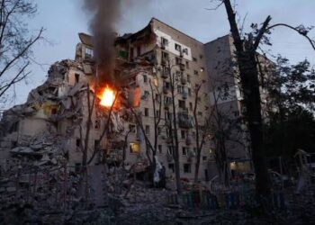 The aftermath of the Russian attack on Kyiv on the night of 1-2 July. Photo: State Emergency Service of Ukraine.