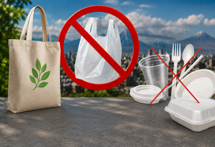 Plastic bags, cups, and utensils will be banned in Armenia starting in 2027. Source: arka.am